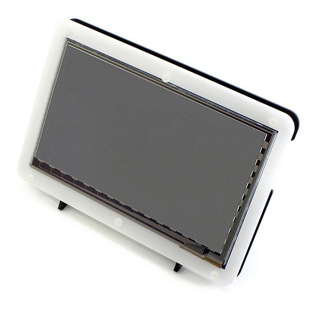 Gehäuse für Raspberry Pi und TFT 7 '' HDMI LCD-Bildschirm - schwarz und weiß