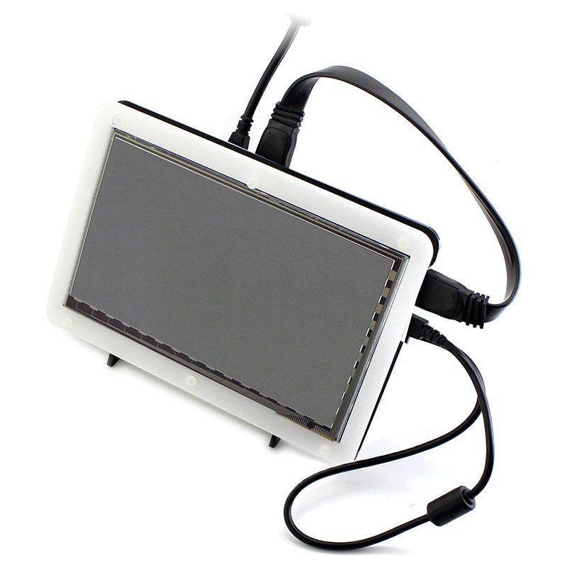 Gehäuse für Raspberry Pi und TFT 7 '' HDMI LCD-Bildschirm - schwarz und weiß