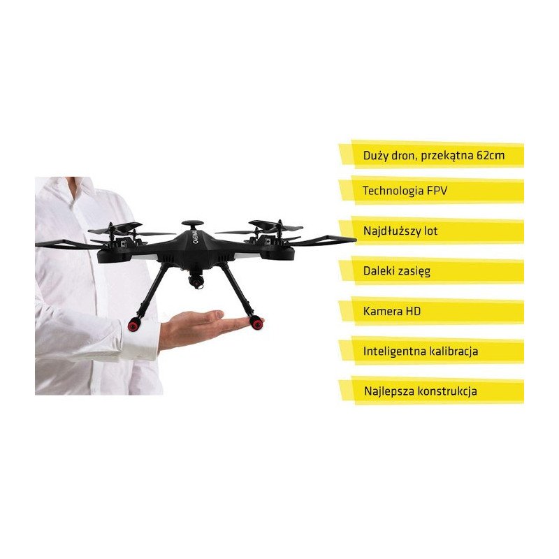 Drohne Quadrocopter OverMax X-Bee Drohne 5.2 WiFi 2.4GHz mit FPV-Kamera - 62cm + Bildschirm + 2 zusätzliche Batterien