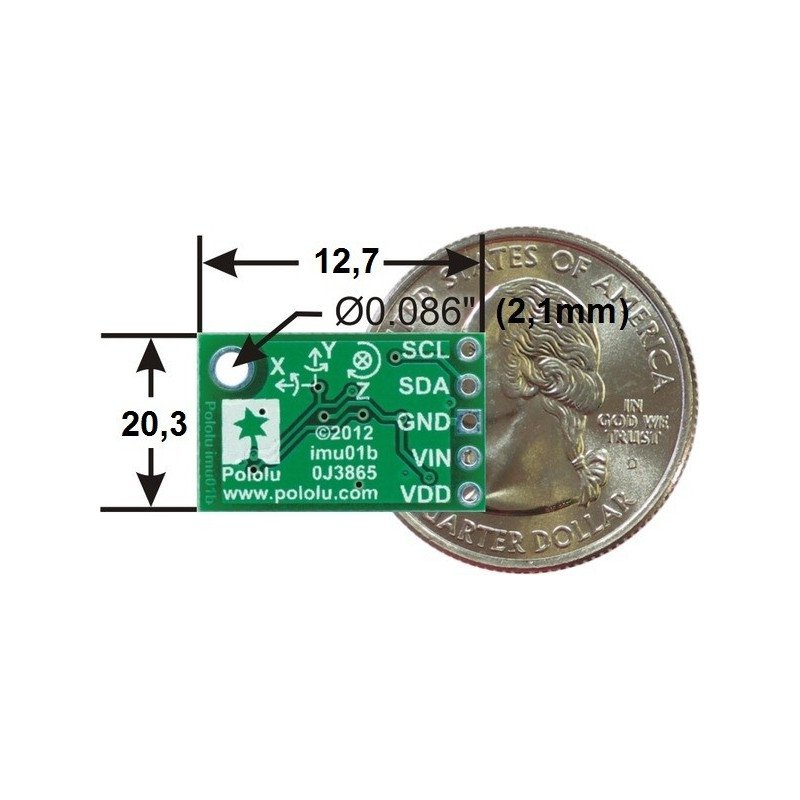 MinIMU-9 v2-Modul - Beschleunigungsmesser, Gyroskop und Magnetometer