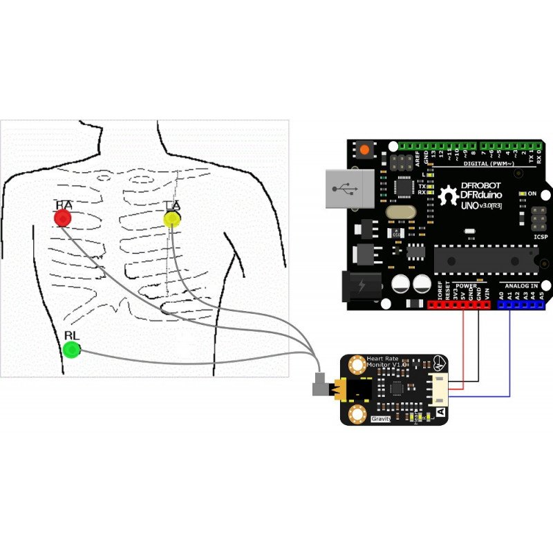 DFRobot - Analoger Sensor des menschlichen Herzens - Herzfrequenzmesser
