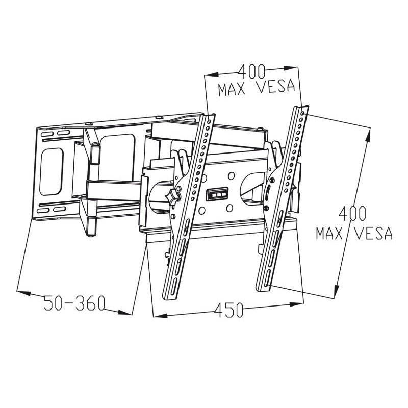 LCD-TV-Halterung AR-51 23 '' - 60 '' VESA 50kg - vertikale und horizontale Einstellung