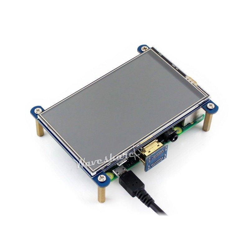 Resistiver Touchscreen LCD 4 '' 800x480px IPS HDMI + GPIO für Raspberry Pi 3/2 / B +