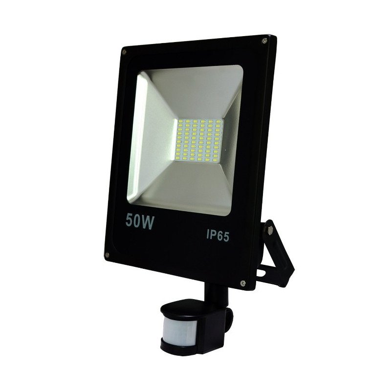 LED ART SMD PIR Außenlampe mit Bewegungsmelder, 50W, 3000lm, IP65, AC80-265V, 4000K - neutralweiß