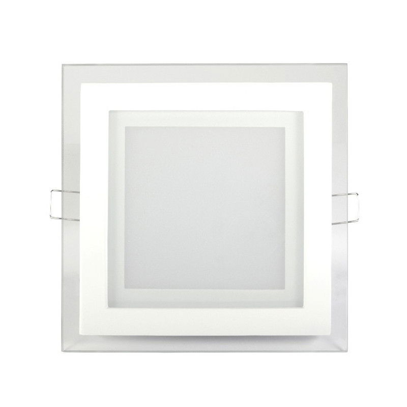 LED ART Panel Glas quadratisch 16x16cm, 12W, 800lm, AC80-265V, 3000K - warmweiß