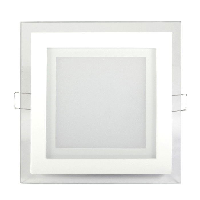 LED ART Panel Glas quadratisch 16x16cm, 12W, 800lm, AC80-265V, 3000K - warmweiß