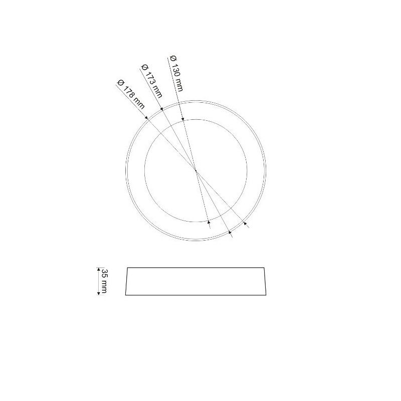 Surface LED ART Panel, rund 18cm, 12W, 720lm, AC80-265V, 3000K - warmweiß