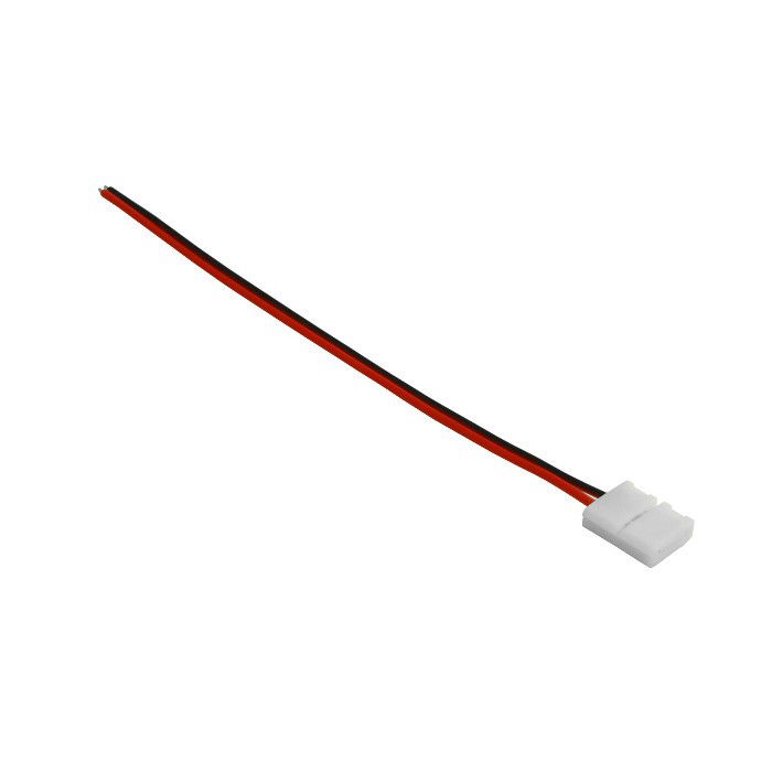 Stecker für LED-Streifen und Streifen 8 mm 2-polig mit einer Klemme - 12 cm
