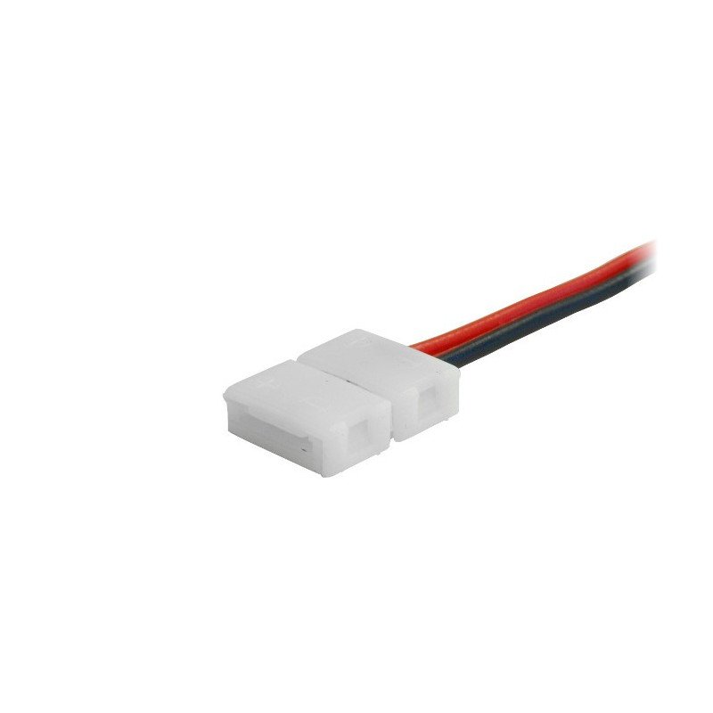 Stecker für LED-Streifen und Streifen 8 mm 2-polig mit zwei Klemmen - 12 cm