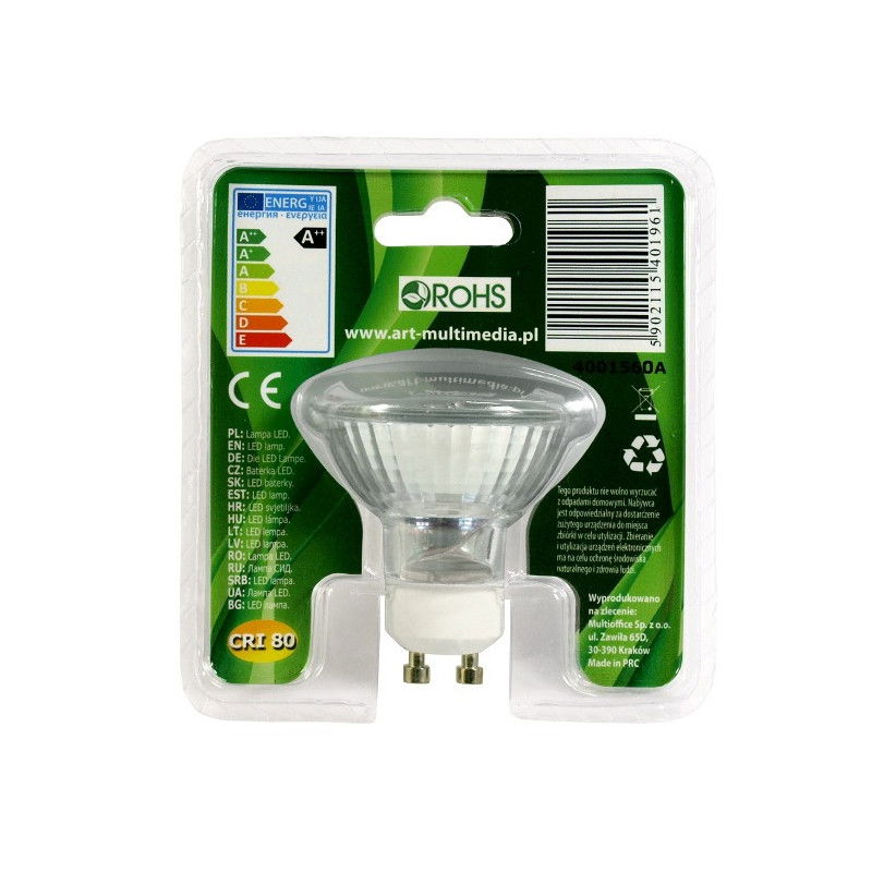 LED-ART-Glühbirne, GU10, 1,2 W, 100 lm, warme Farbe