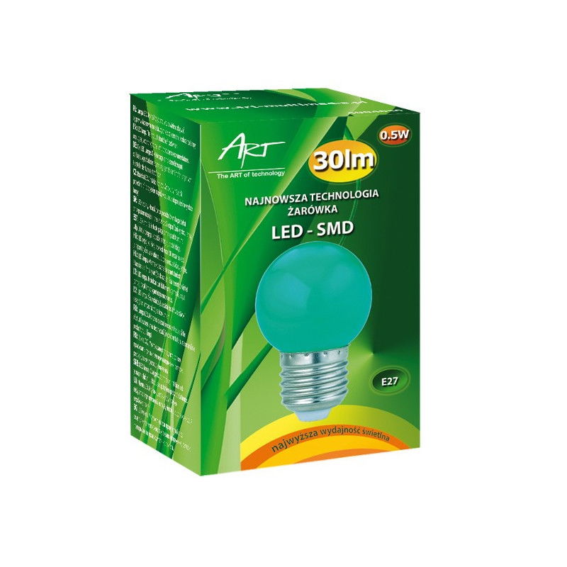 LED ART Birne E27, 0,5W, 30lm, grün