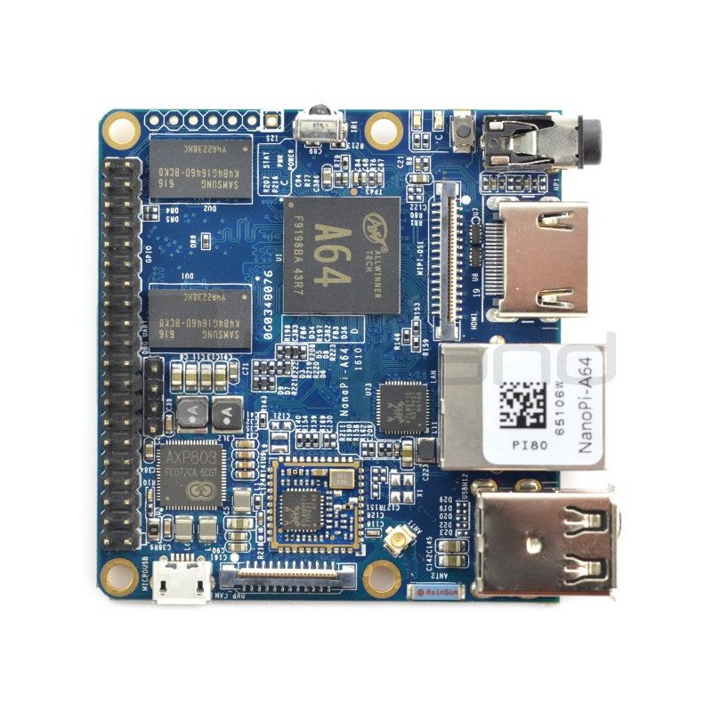 NanoPi A64 - Allwinner A64, Quad-Core 1,15 GHz + 1 GB RAM