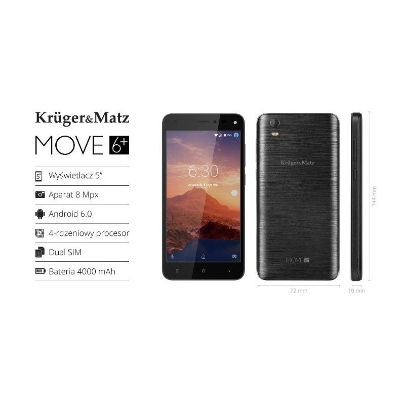 Krüger & Matz Move 6+ Smartphone - schwarz