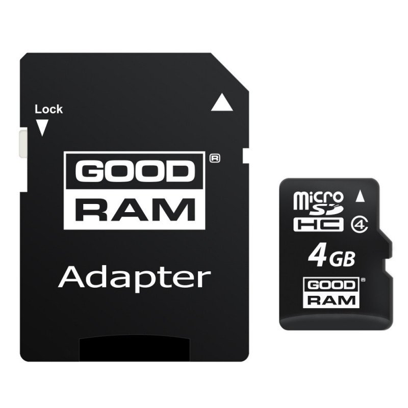 Goodram Micro SD / SDHC 4GB Class 4 Speicherkarte mit Adapter