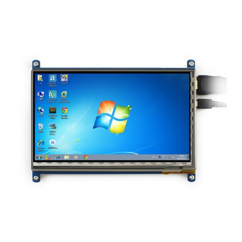 TFT LCD kapazitiver Touchscreen 7 "1024x600px HDMI + USB für Raspberry Pi 2 / B +