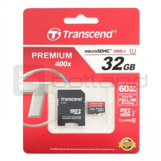 Transcend Premium 400x microSD Speicherkarte 32GB 60MB/s UHS-I Klasse 10 mit Adapter