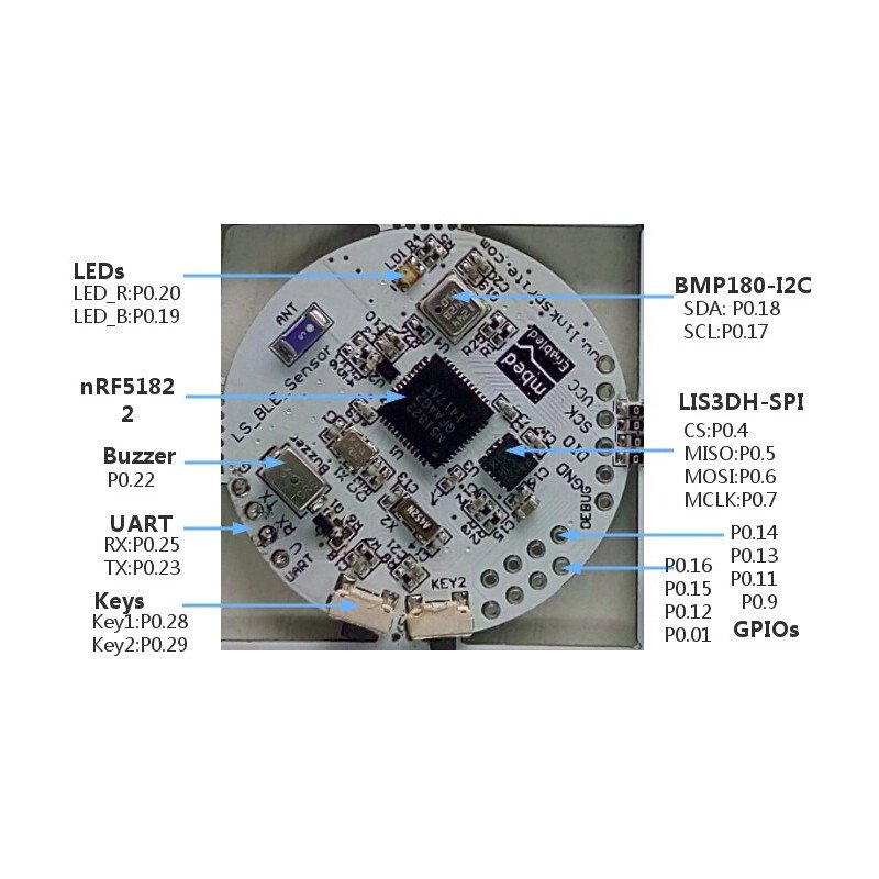 LinkSprite - Mbed BLE Sensors Tag - Entwicklungsboard mit Bluetooth 4.0 BLE