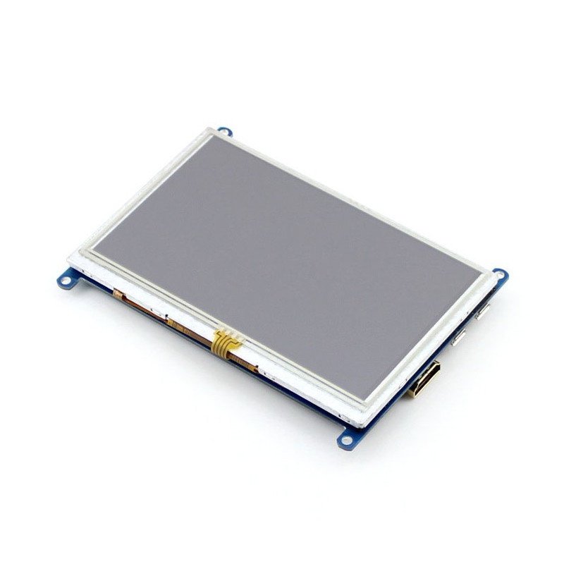 Resistiver Touchscreen LCD TFT 5 '' (B) 800x480px HDMI + USB Rev 2.1 für Raspberry Pi 3/2 / Zero + Schwarz-Weiß-Gehäuse