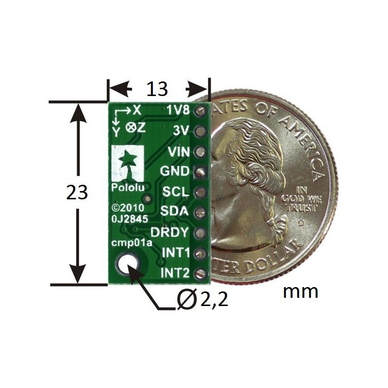 LSM303DLM 3-Achsen-Digital-Beschleunigungsmesser + Magnetometer - Modul
