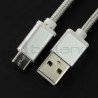 USB 2.0 Typ A - USB 2.0 Typ C Kabel - 1m Silber mit Geflecht - zdjęcie 1