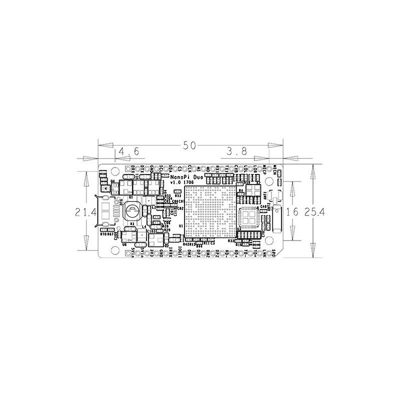 NanoPi Duo - Allwiner H2 + Quad Core 1,2 GHz + 256 MB RAM WiFi