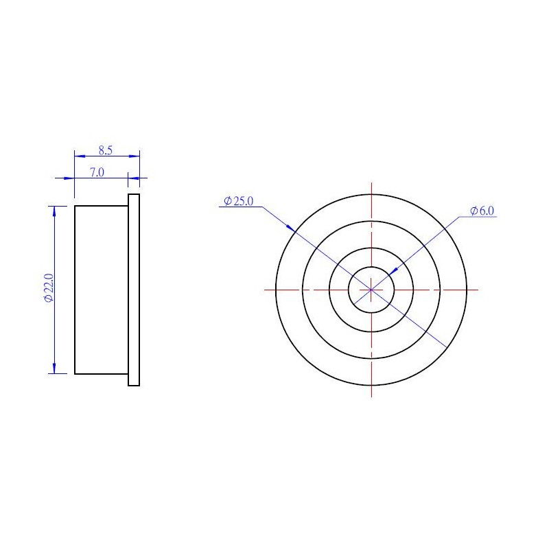 MakeBlock - Lager mit Bund 22x6x7mm - 2 Stk.