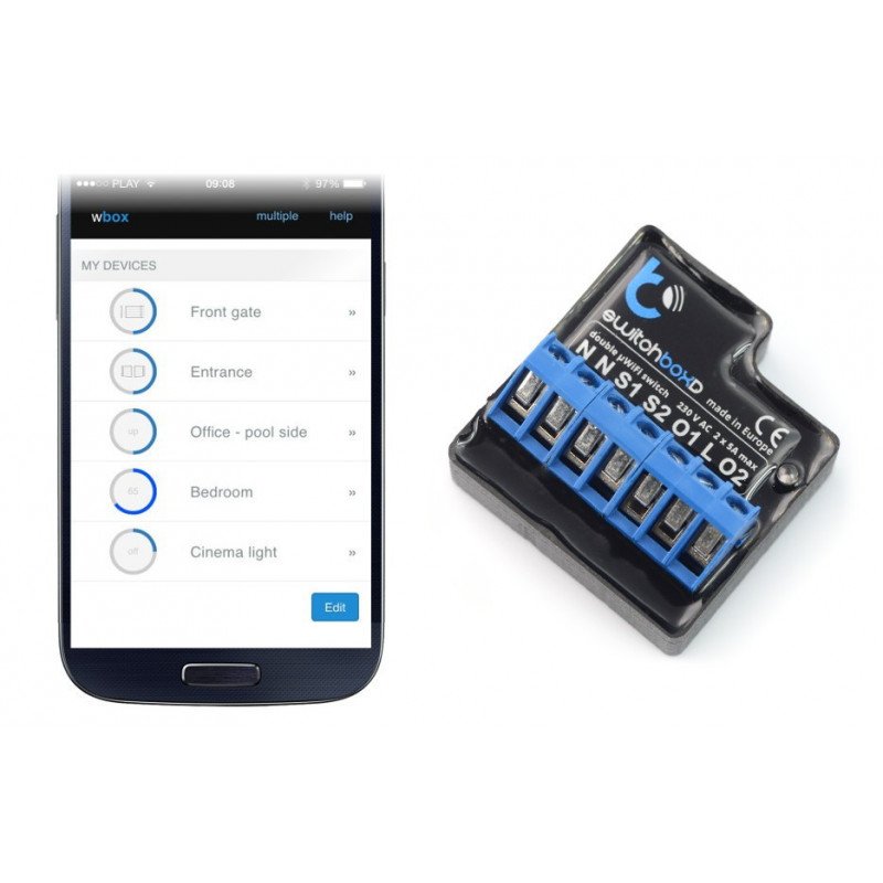 BleBox SwitchBoxD - 2x 230-V-WLAN-Relais - Android / iOS-Anwendung