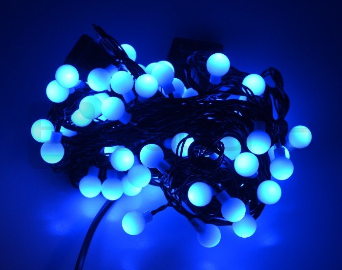Christbaumbeleuchtung LED-Kugeln - blau - 80 Stk.