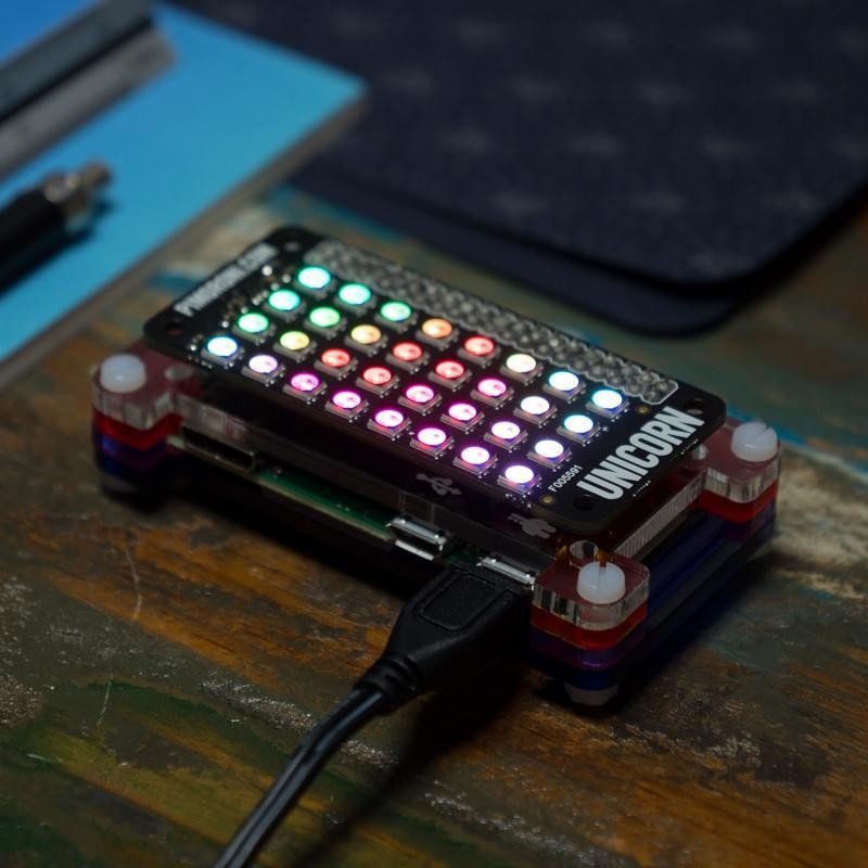 Unicorn pHAT - ein Overlay mit einer LED-Matrix für Raspberry Pi