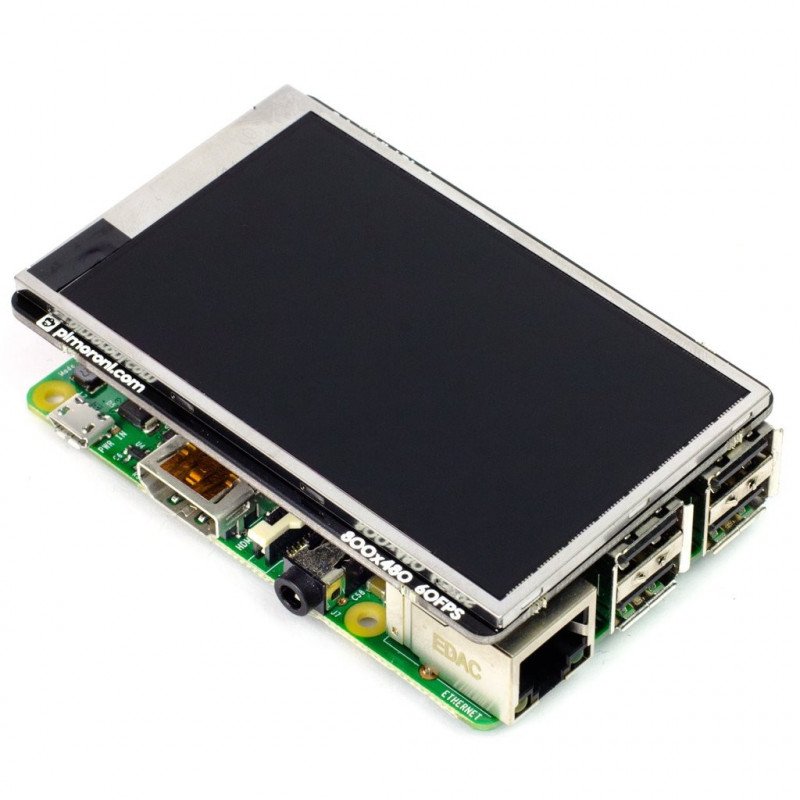 HyperPixel - Kapazitiver LCD-Touchscreen TFT 3,5 '' 800x400px GPIO für Raspberry Pi 3/2 / B + / Zero