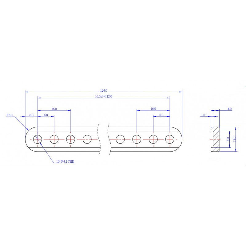 MakeBlock 60701 - Balken 0412-036 - blau - 4 Stk.