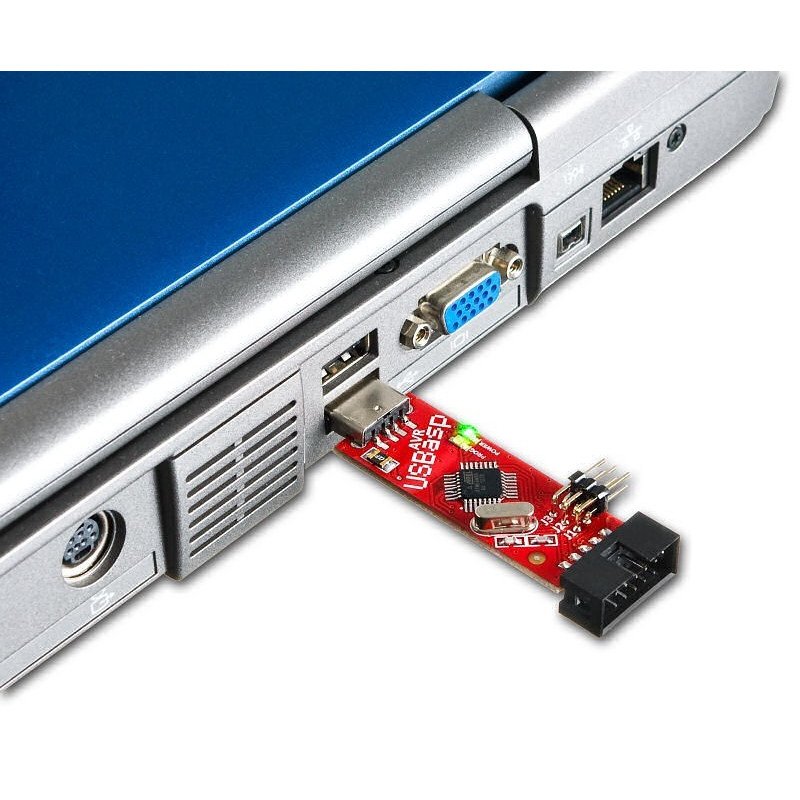 Programmierer AVR kompatibel mit USBasp ISP + IDC Tape - rot