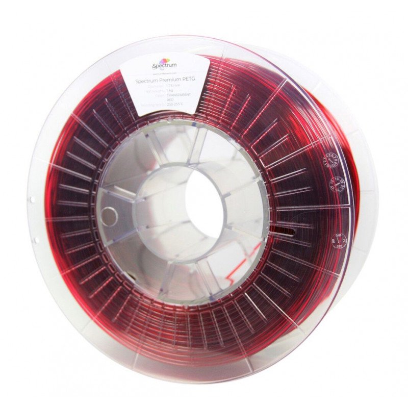 Filament Spectrum PETG 1,75 mm 1 kg - Transparentes Rot