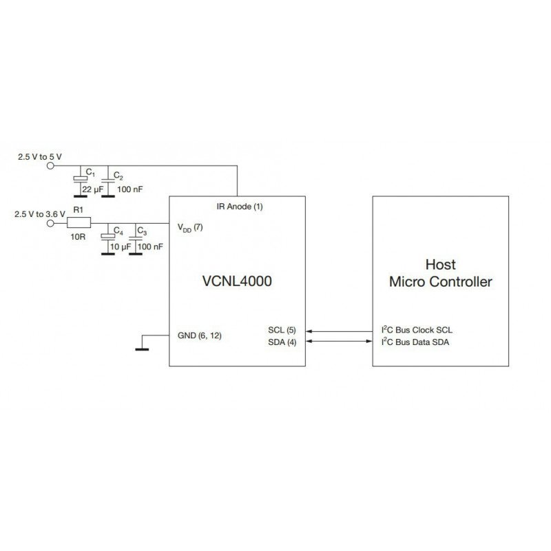 Näherungssensor VCNL4000-GS08 1-200mm
