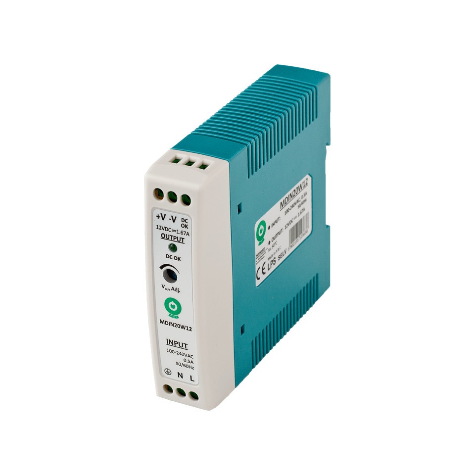 MDIN20W12 Netzteil für eine DIN-Schiene - 12 V / 1,67 A / 20 W