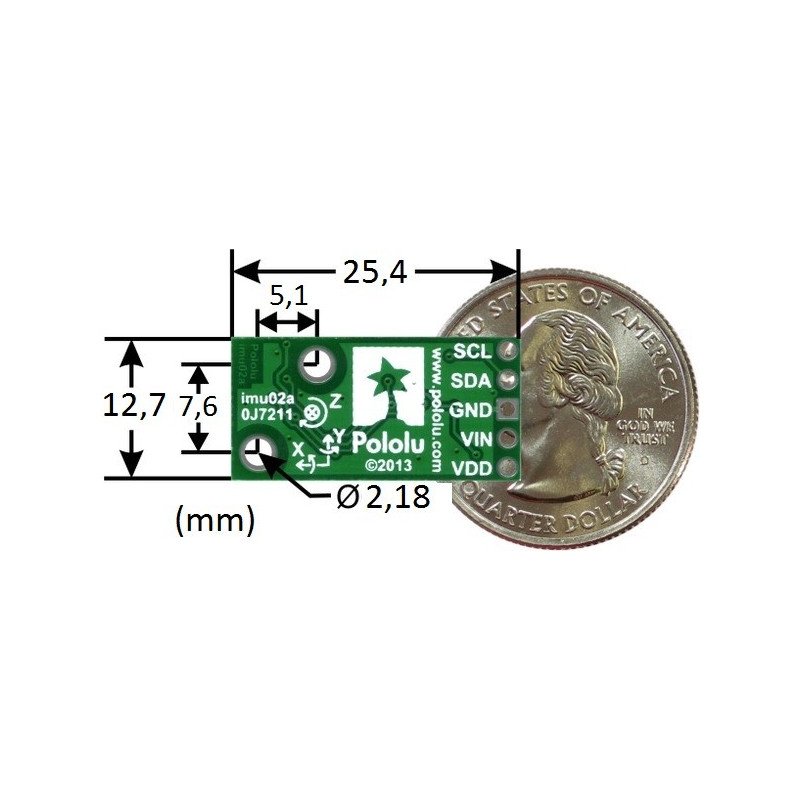 MinIMU-9 v2 - Beschleunigungsmesser, Gyroskop und Magnetometer - Modul