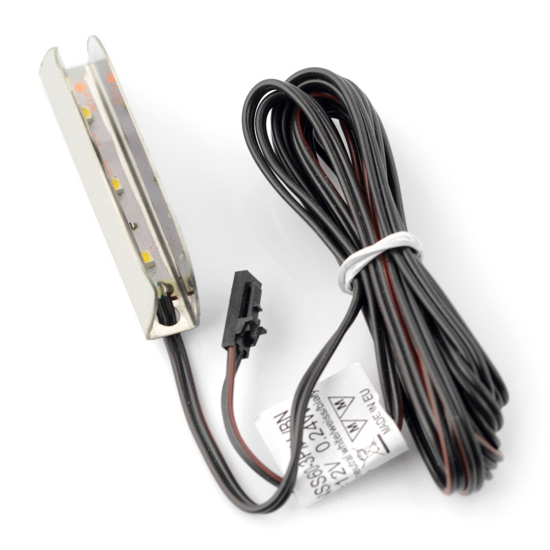 LED-Beleuchtung für Regale NSS60 - 3 LEDs, weiß-kalt - 12V / 0,24W - Edelstahl