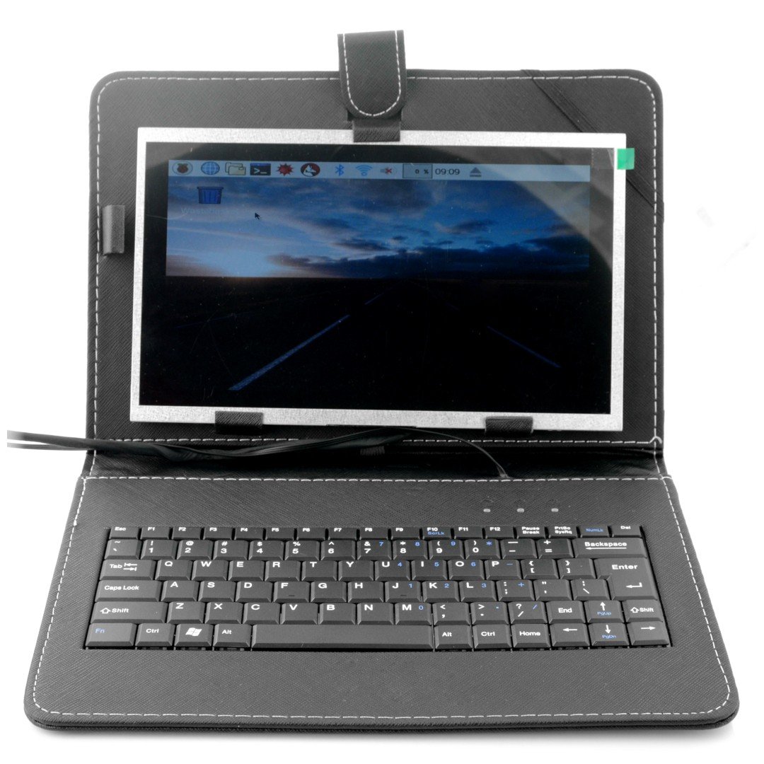 LCD TFT 10.1 '' 1024x600px für Raspberry Pi 3/2 / B + - Gehäuse + Tastatur + Maus + Netzteil