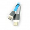 USB C + microUSB - USB A Kabel - 1m blau - zdjęcie 3