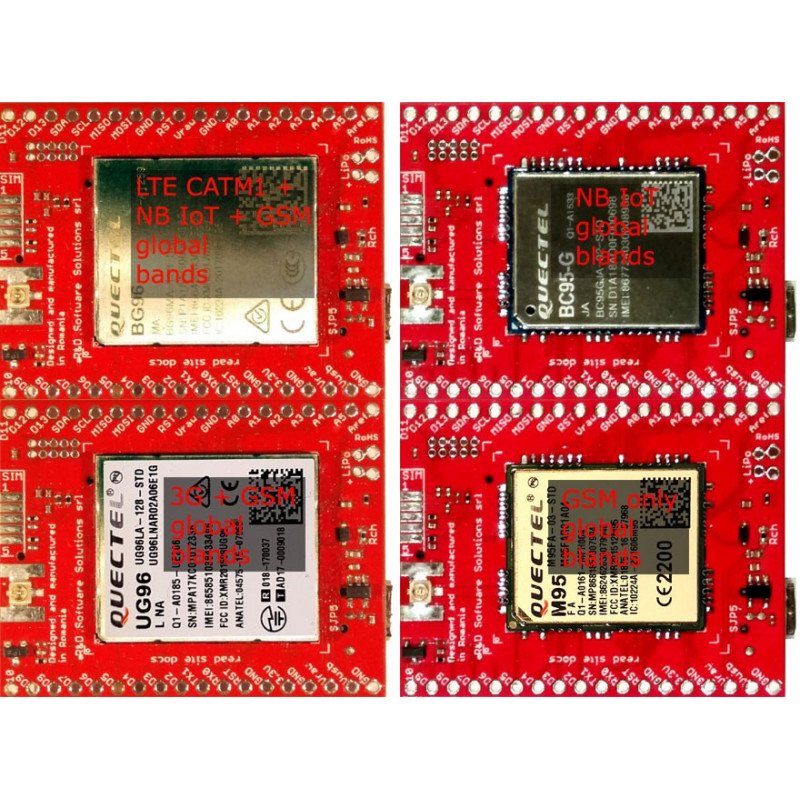 Xyz-mIOT 2.09 BG95 Quad Band GSM + GPS + HDC2010, DRV5032 und CCS811 Modul - für Arduino und Raspberry Pi