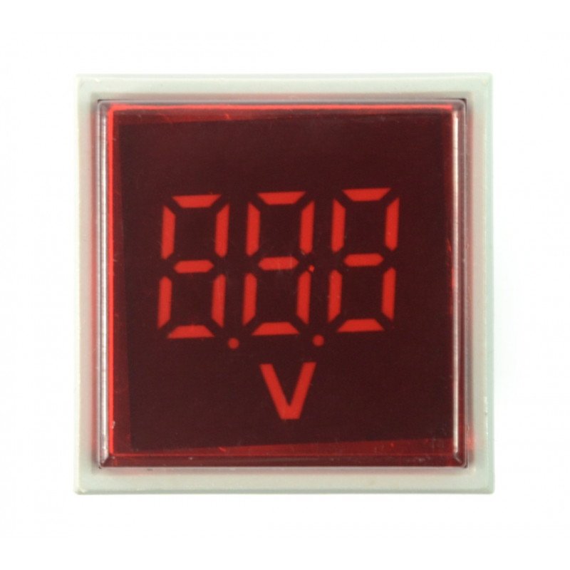 Digitales Voltmeter - LED 30x30mm - 500VAC - rot