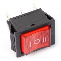 Wippschalter RS203-6C3R - 250V / 16A - rot