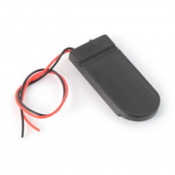 Korb für 2 Batterien Typ 2032 mit Deckel und Schalter - ohne Stecker