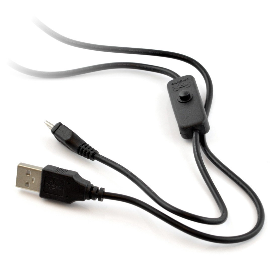 USB DC-Kabel mit Schalter A Stecker - USB Typ C Stecker 1,0m schwarz