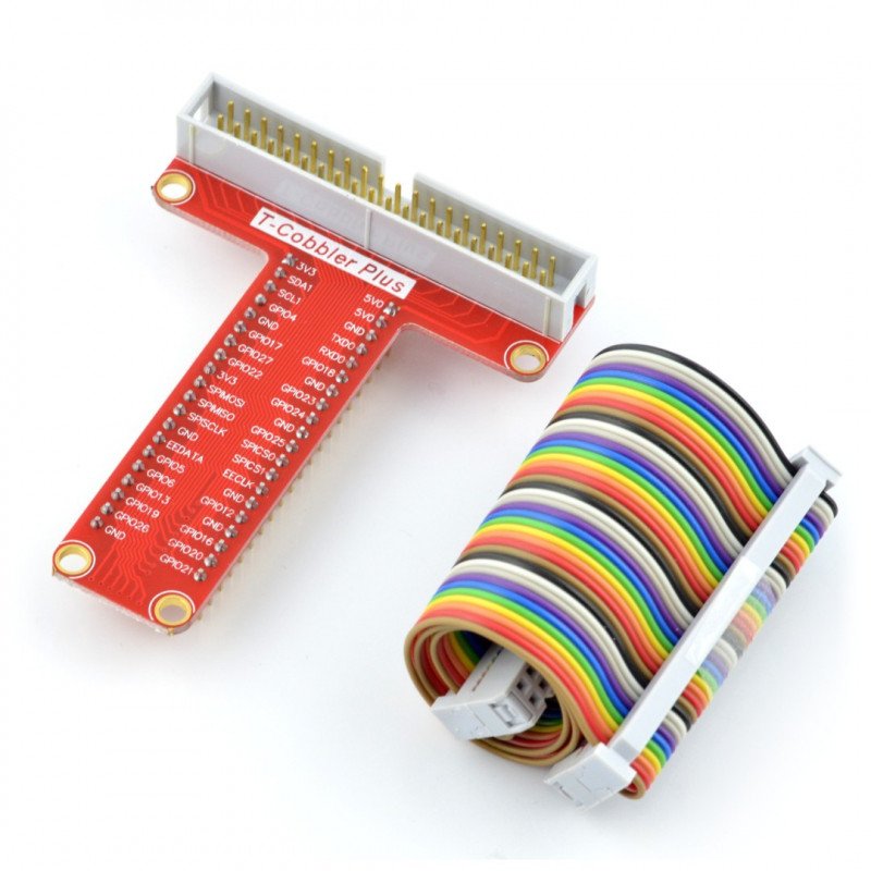 Raspberry Pi plus GPIO-Erweiterung zum Steckbrett + 40-Pin-Band