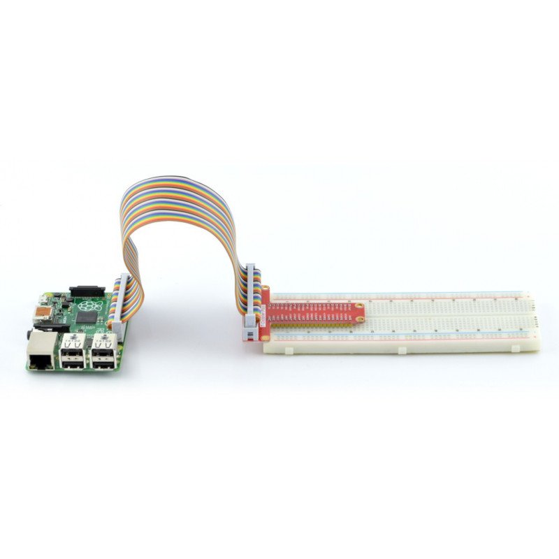 Raspberry Pi plus GPIO-Erweiterung zum Steckbrett + 40-Pin-Band