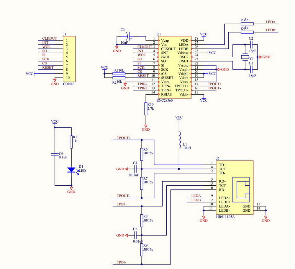 Ethernet-Netzwerkmodul ENC28J60