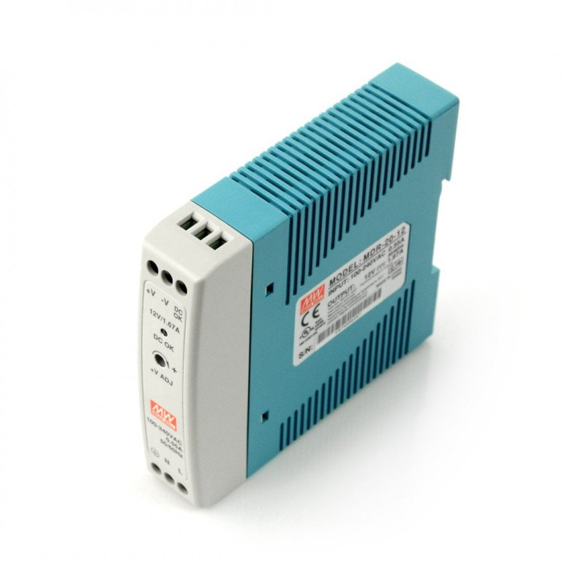 Netzteil Mean Well MDR-10-24 mit konstanter Spannung für eine DIN-Schiene - 24 V / 0,42 A