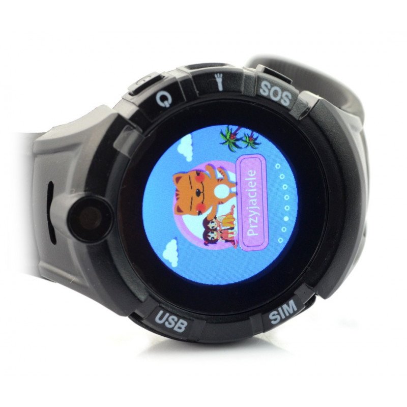 Watch Phone Kids mit GPS / WIFI-Locator - Schwarz