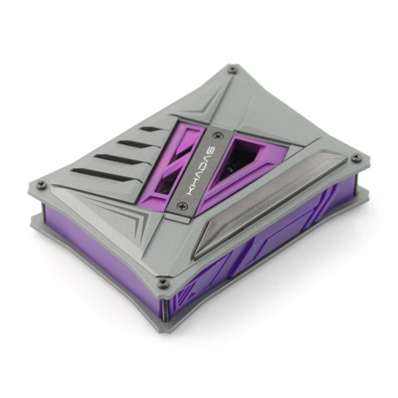 Khadas VIM Koffer - grau-lila mit Eisenplatte